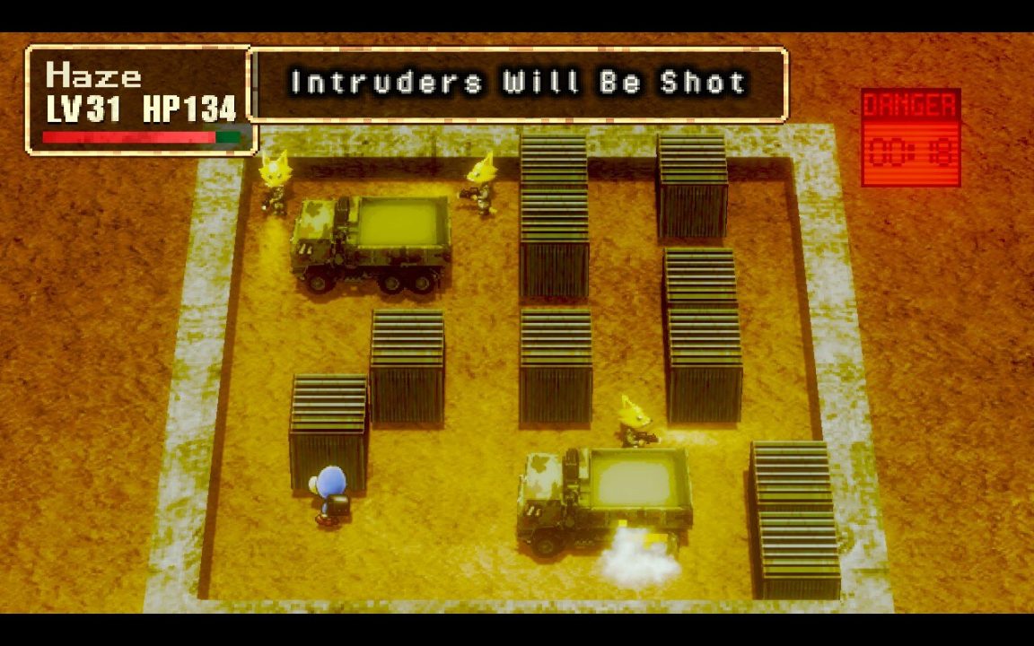 A Metal Gear influenced minigame during a boss fight in Stray Children.
