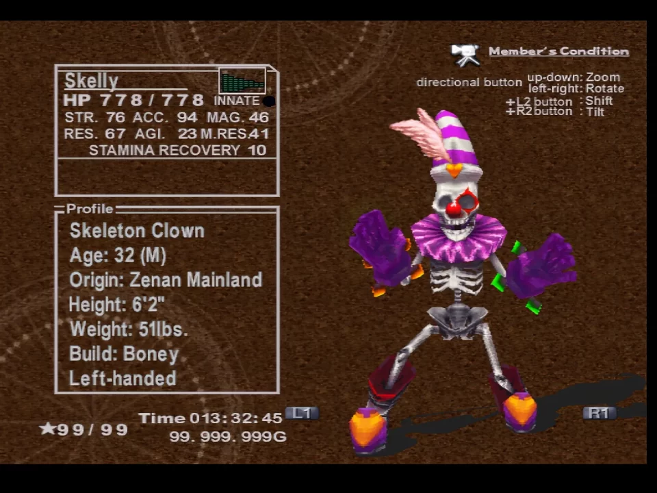 Chrono Cross Skelly Character Profile
