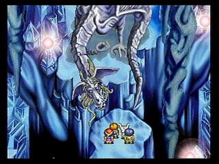 Une capture d'écran de Quark et de la fête dans Lunar Silver Star Story Complete