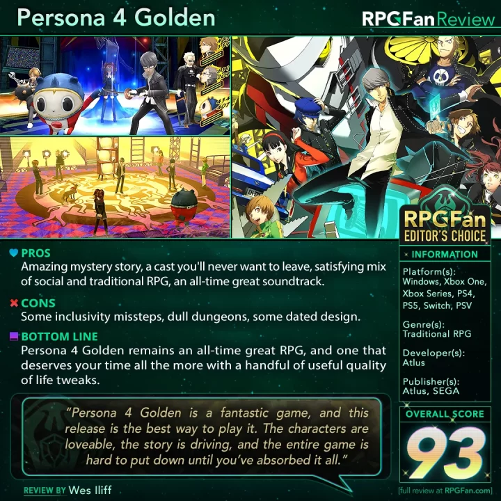 Persona 4 Golden Review Card