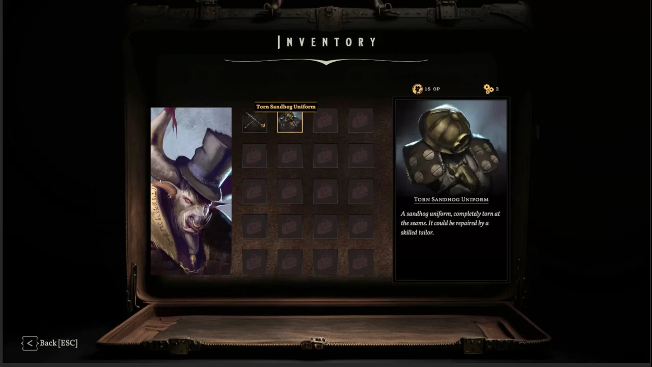 A menu screen featuring a minotaur in Sovereign Syndicate.