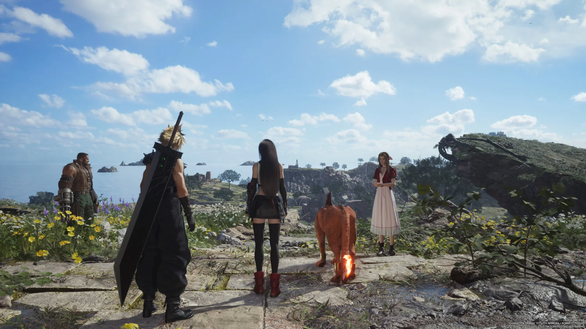 A party comes together in Final Fantasy VII Rebirth.