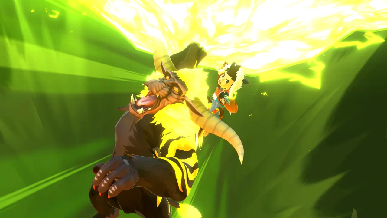 A monster performs an attack in Mosnter Hunter Stories.