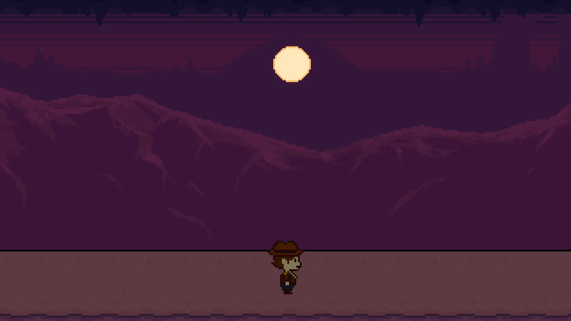 Clover walking across the Dunes with a full moon shining in the background.
