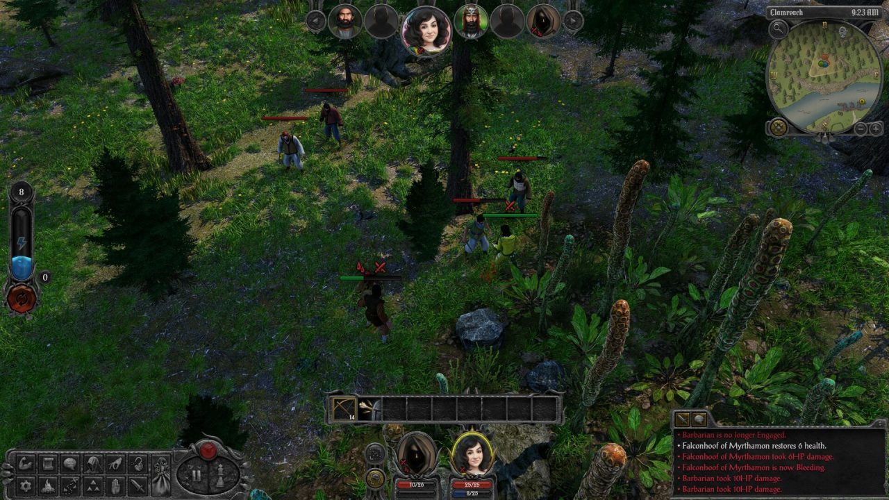 Isometric view of a battle in the wilderness in Swordhaven.