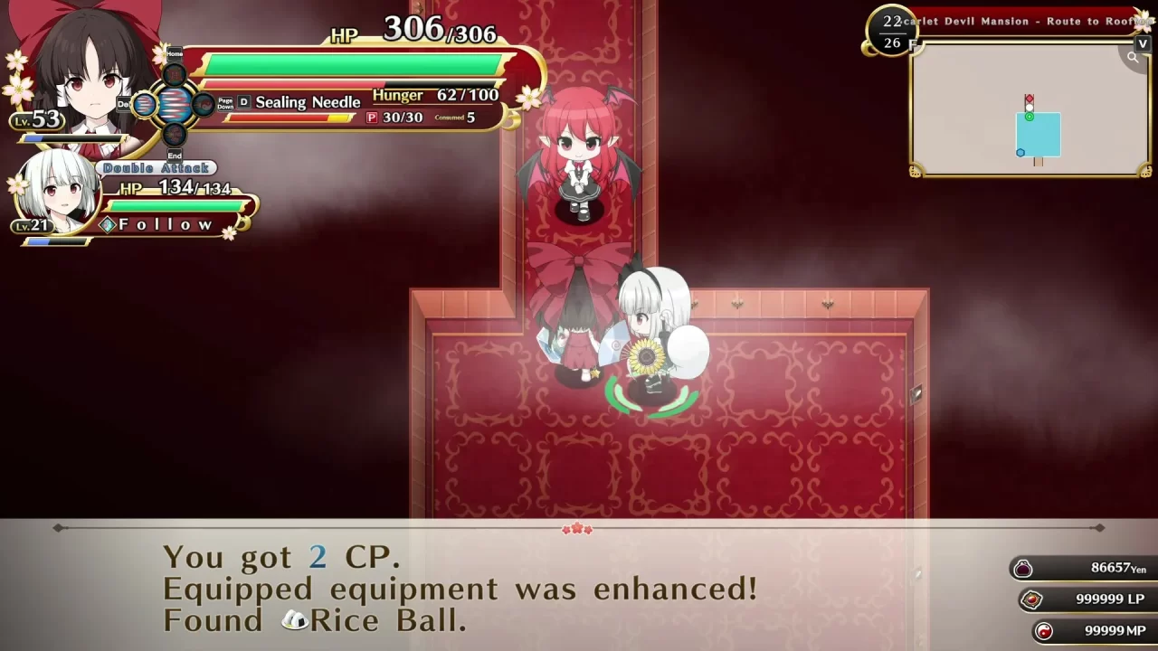 Screenshot of Touhou Genso Wanderer: Foresight, one of several RPGs coming this week