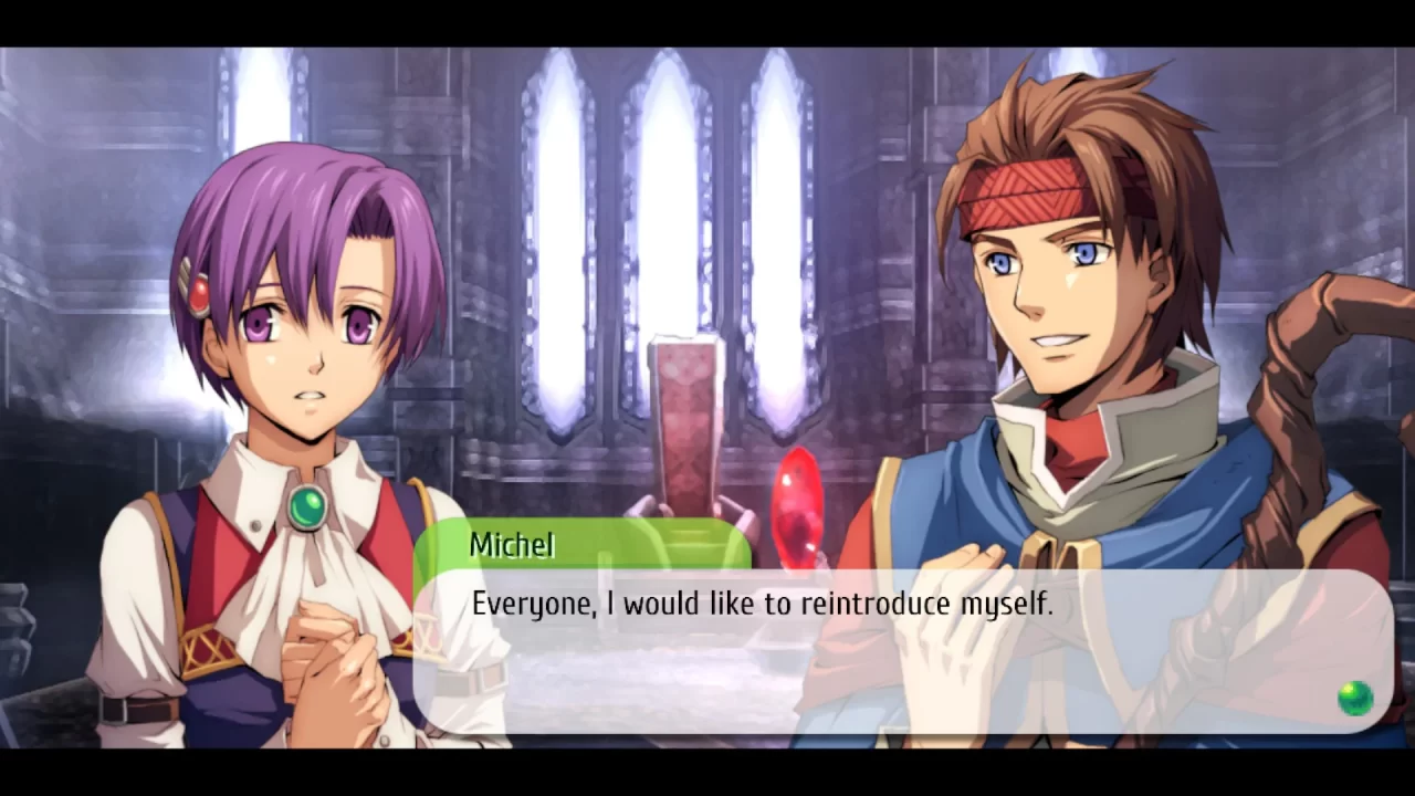 Michel introduces himself properly to Kloe and the others in Ys vs. Trails in the Sky: Alternative Saga.