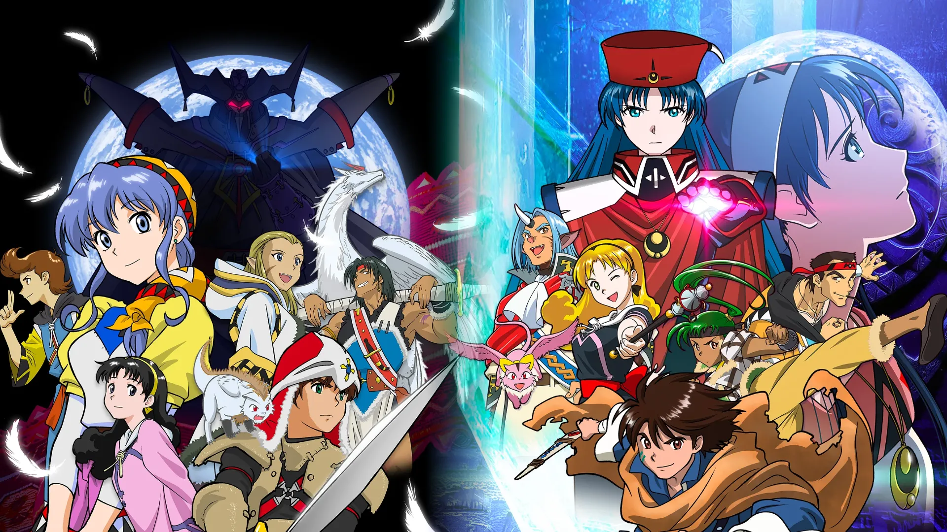 Artwork of Lunar Remastered Collection, one of the RPGs coming this week, featuring the ensemble cast of both games