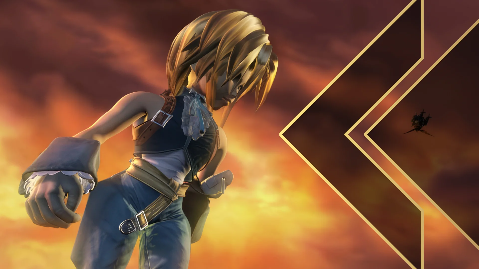 Retro Encounter Final Thoughts - Final Fantasy IX artwork of Zidane standing against a dramatic sunset cloudy sky