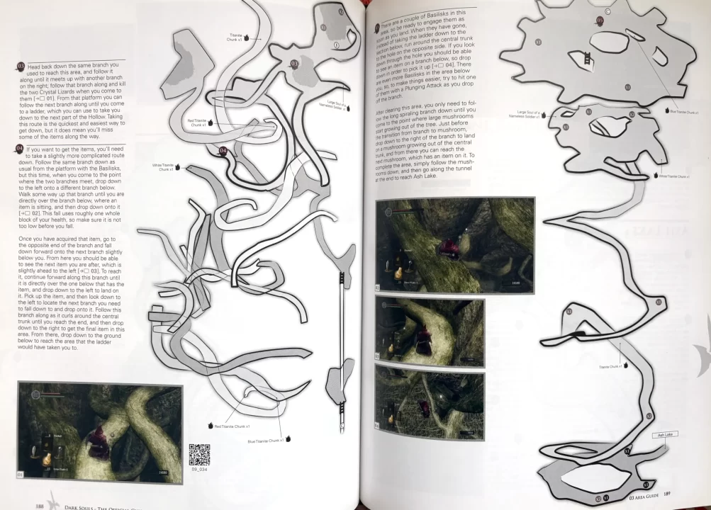 Dark Souls Strategy Guide displaying winding area maps