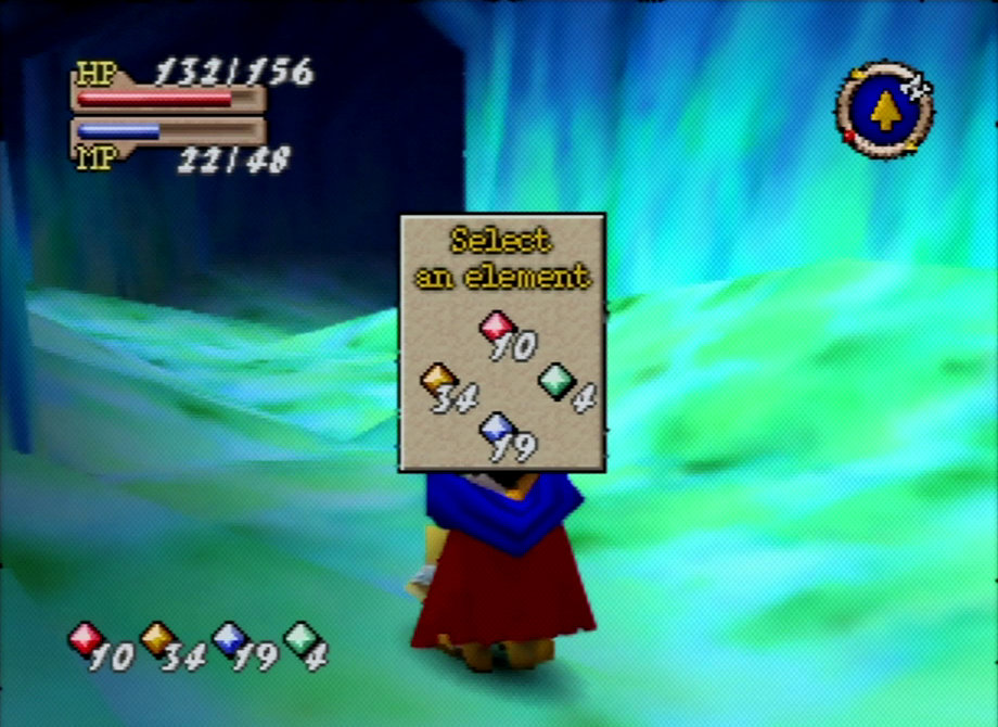 Quest 64 screenshot. Upgrading magic spells.