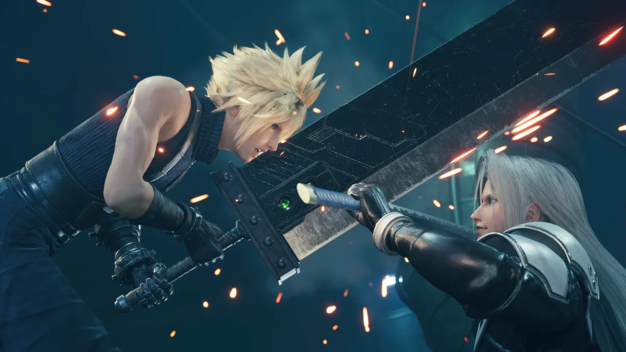 Cloud and Sephiroth lock swords in combat in Final Fantasy VII Remake Intergrade, one of the RPGs coming this week
