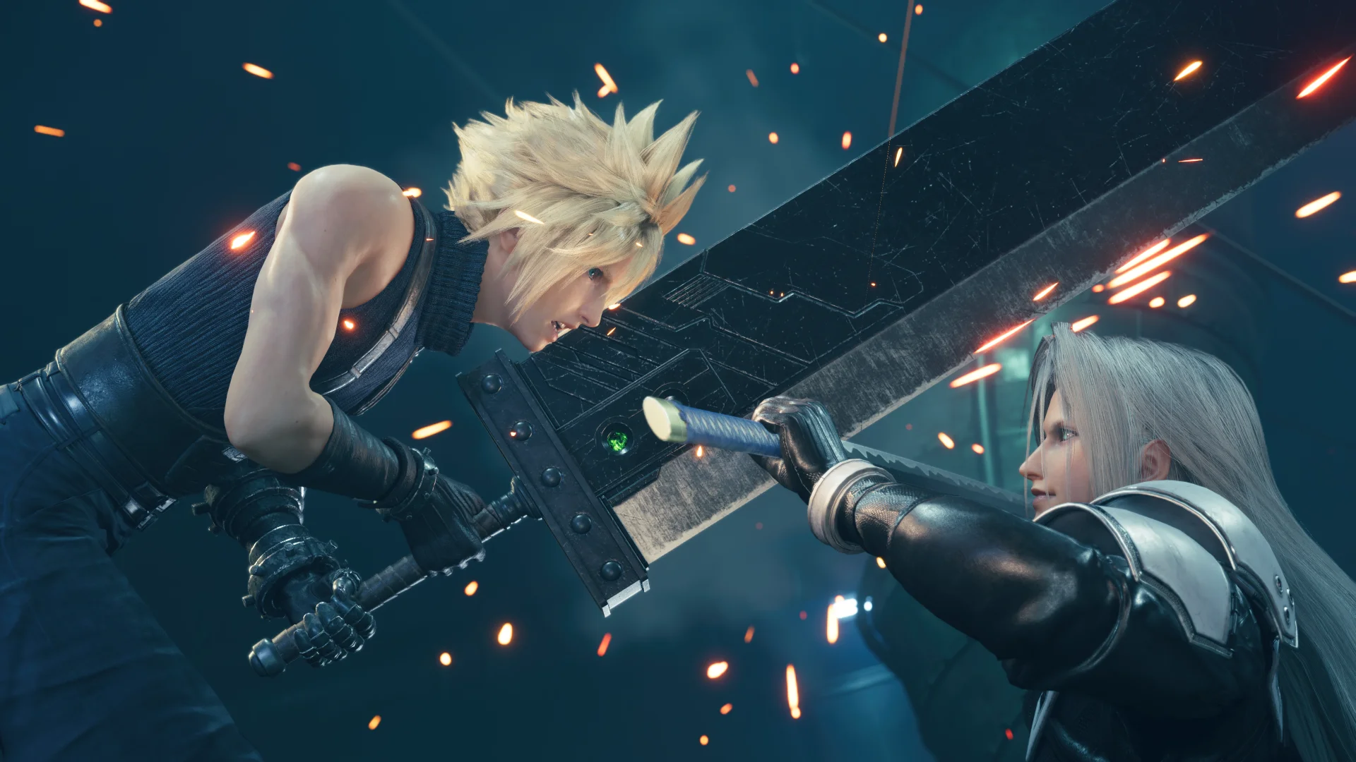 Cloud and Sephiroth lock swords in combat in Final Fantasy VII Remake Intergrade, one of the RPGs coming this week