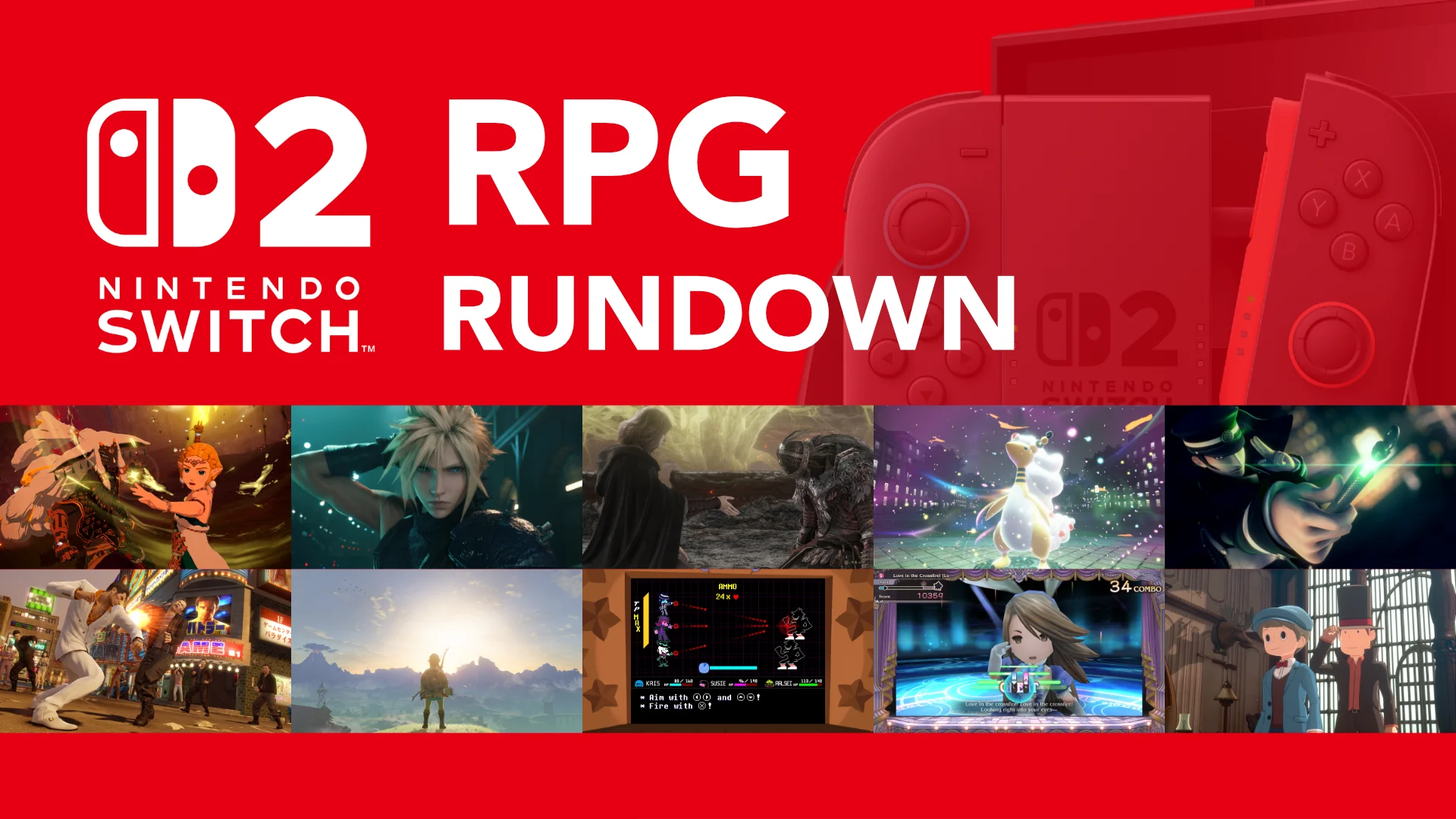 Nintendo Switch 2 RPG Rundown with screenshots of several upcoming Switch 2 games