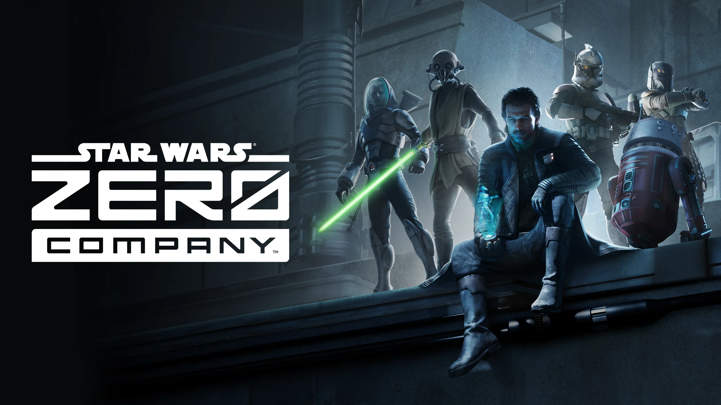 Star Wars Zero Company logo and art of the cast