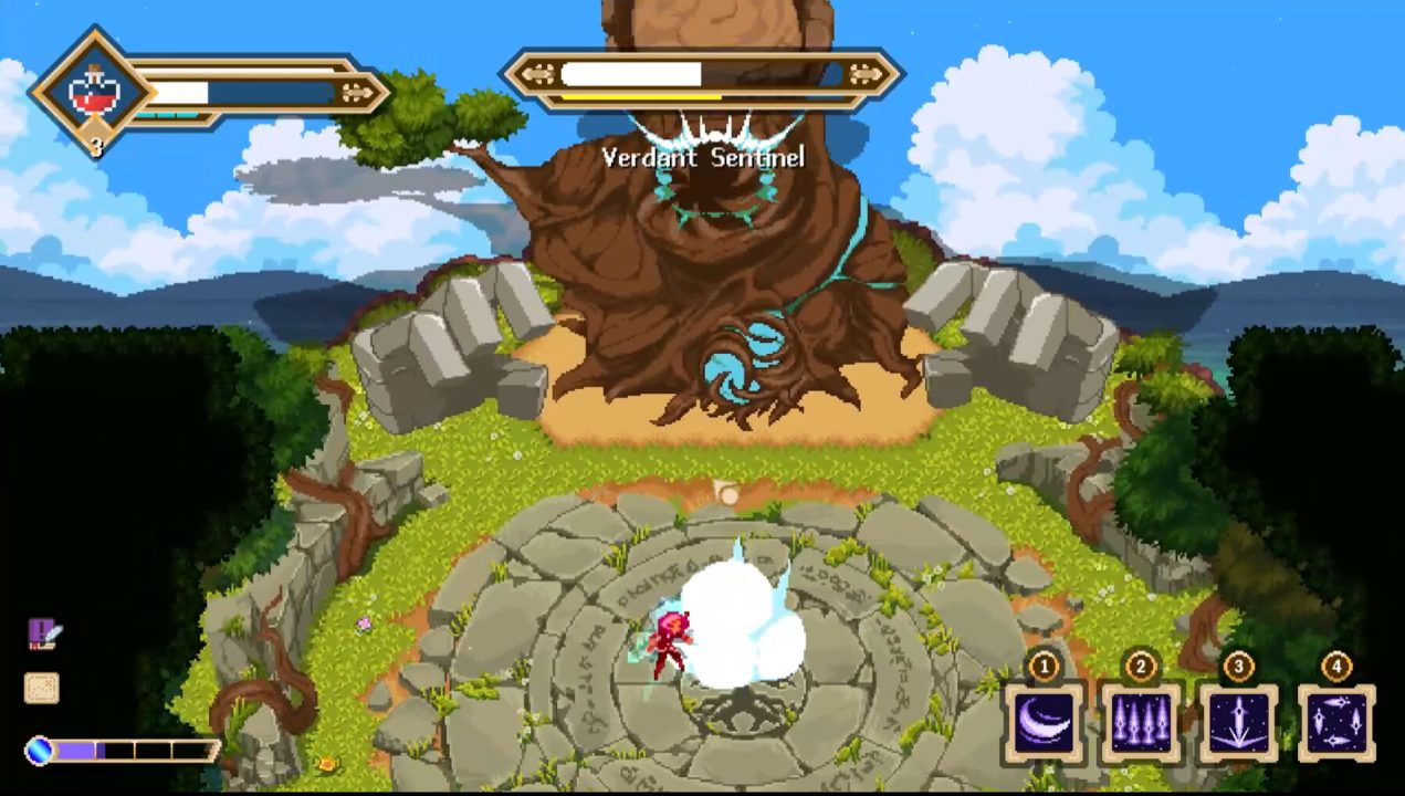 Colossus: Eternal Blight screenshot. A battle against a giant tree!