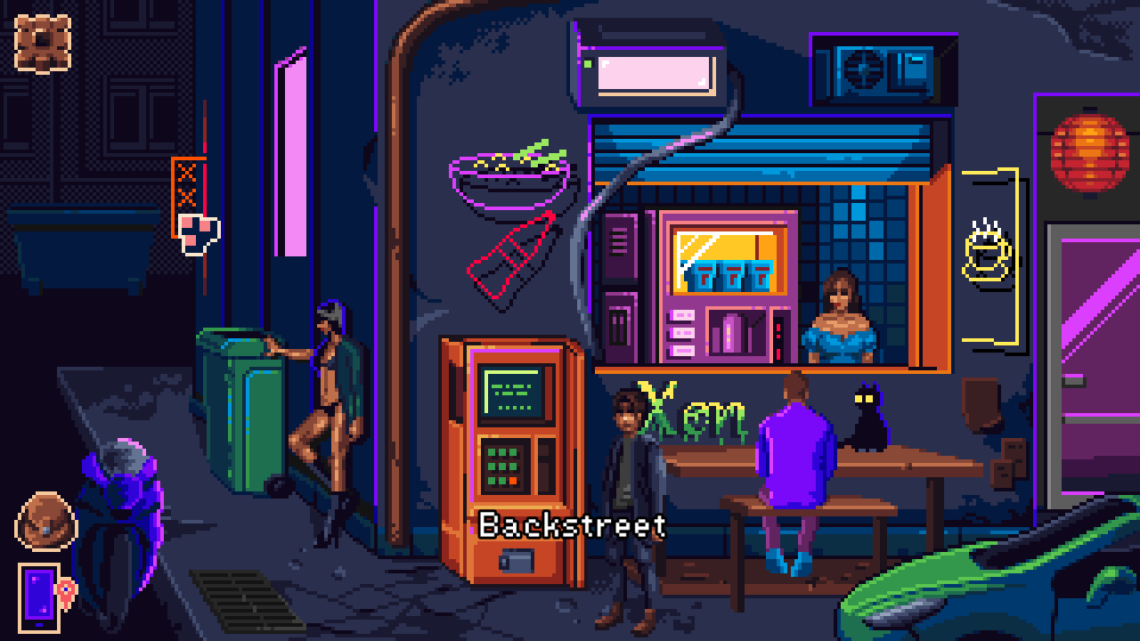 Hitting the noodle joint with Elijah about to explore hotspots.