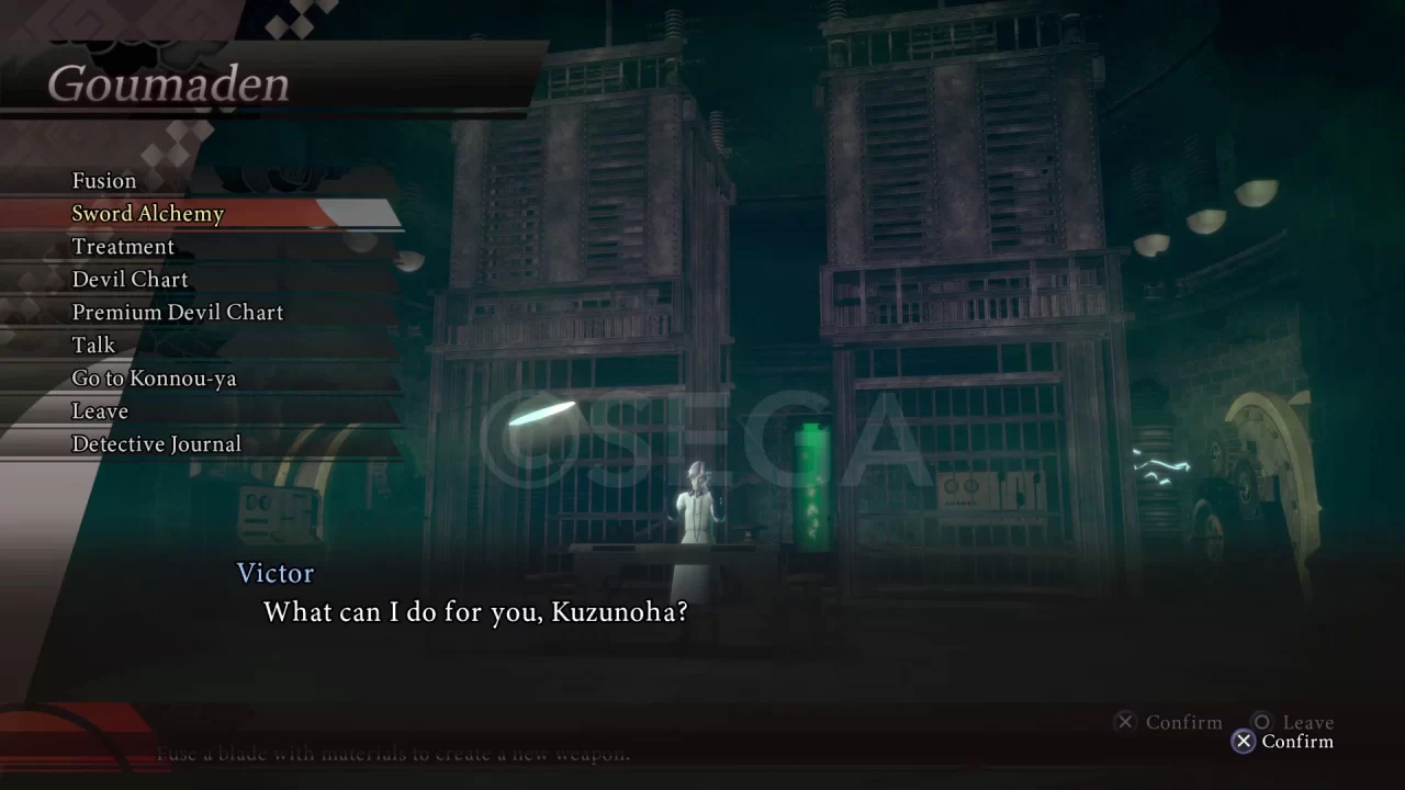 Preparing to perform Sword Alchemy in Raidou Remastered
