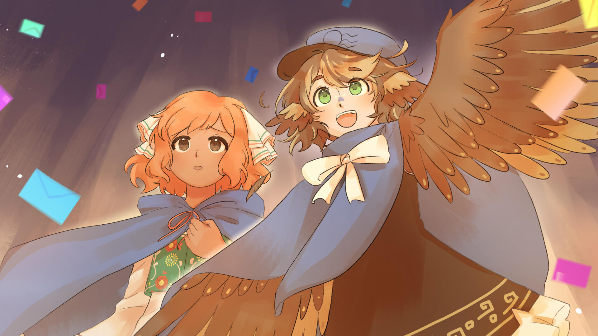 Artwork of Upwards Rain! The Post Office of Farewells, one of the RPGs coming this week
