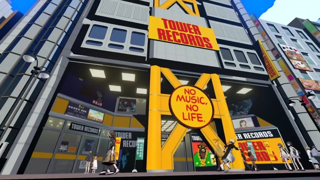 Screenshot of Tower Records in Neo: The World Ends With You.