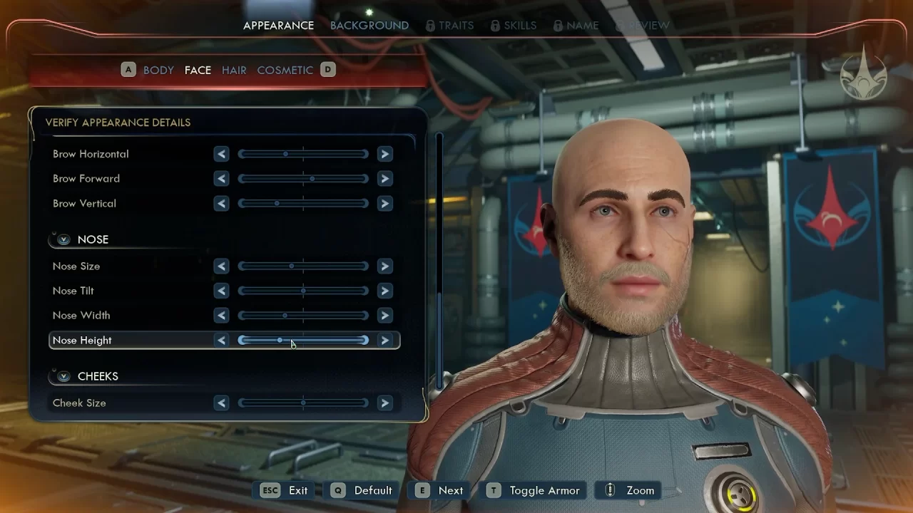 Just some of the options in the character creator, showing an impressively accurate rendition of the article's author.
