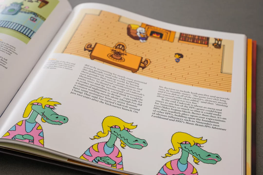 Undertale character art and screenshot in 50 Indie Games that Changed the World