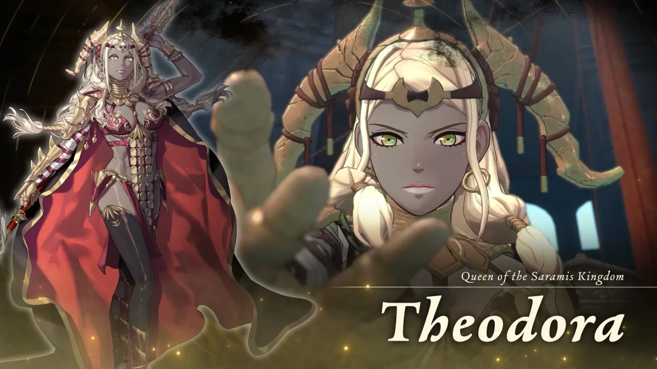 Protagonist Theodora in Fire Emblem Fortune's Weave