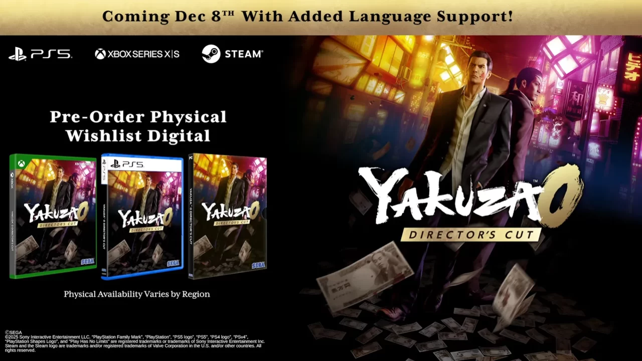 Yakuza 0 Director's Cut Physical Release