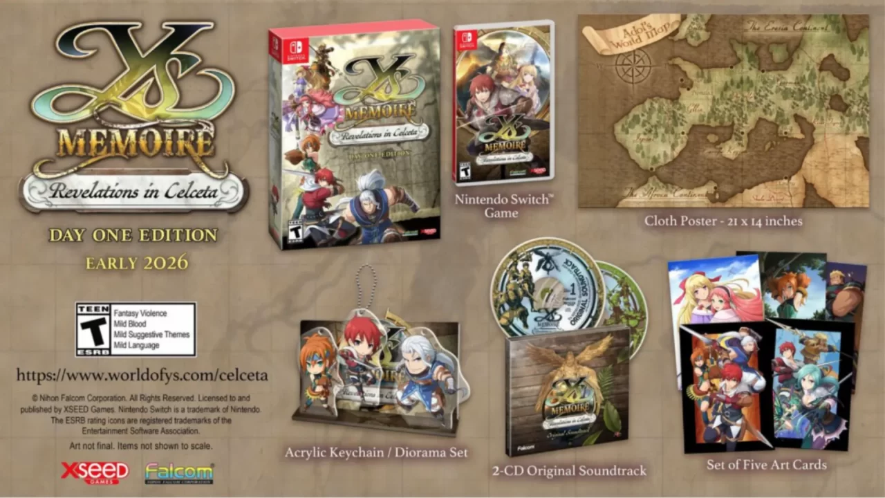 Ys Memoire: Revelations in Celceta Cover Art - Day One Edition Nintendo Switch