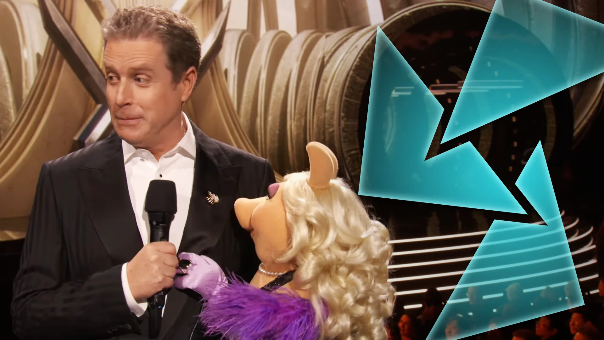 Random Encounter 337 The Game Awards screenshot of Geoff Keighley and Miss Piggy