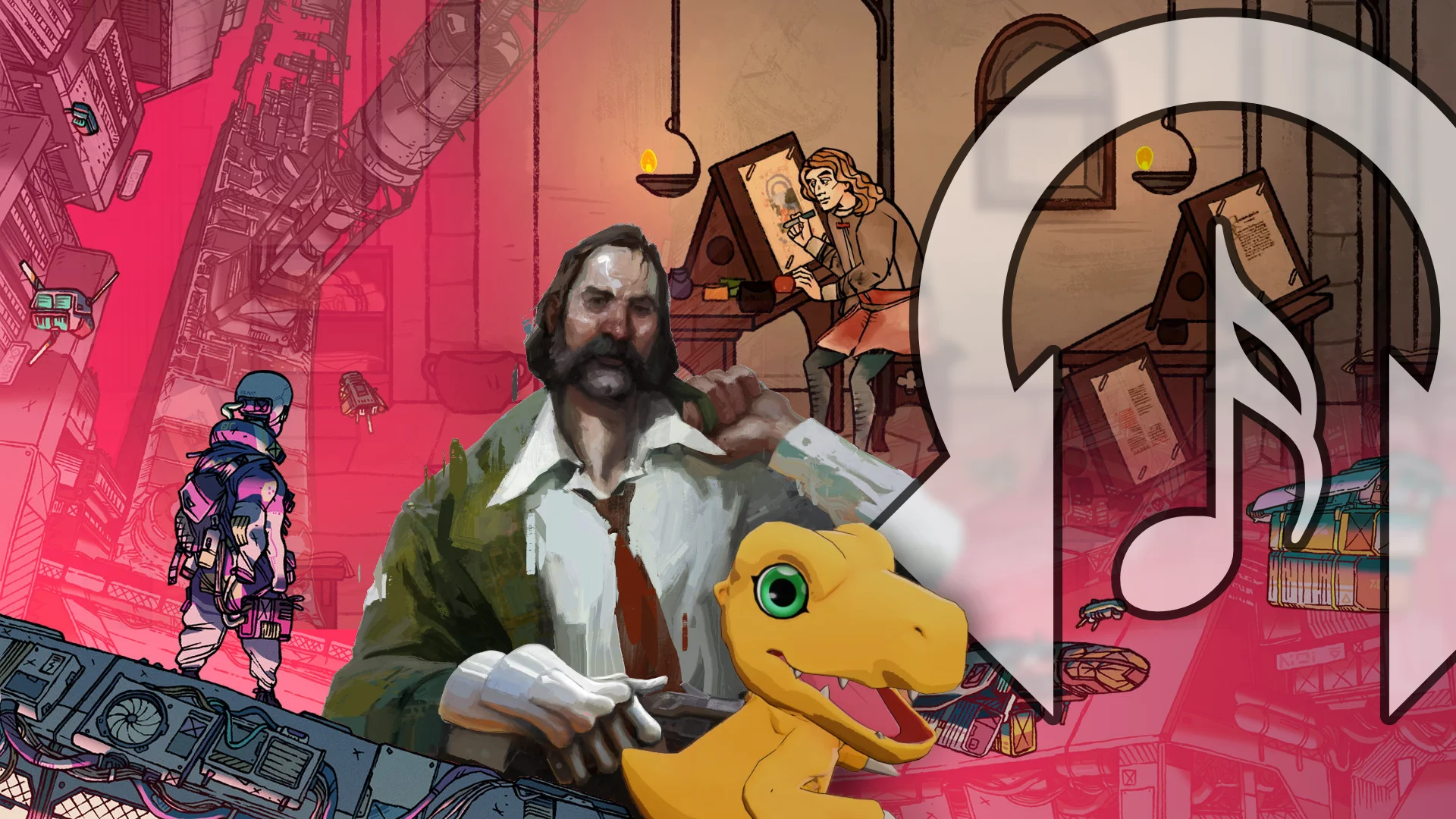 Rhythm Encounter 172 Jolabokaflod - art from Citizen Sleeper, Disco Elysium, Pentiment, Digimon Story Time Stranger