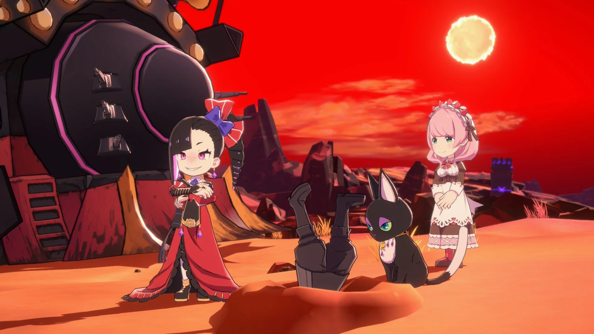 Etrange and friends in hell in Etrange Overlord