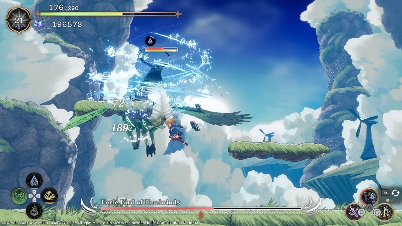 Ariana and the Elder Codex screenshot of Ariana battling a Griffin-like creature.