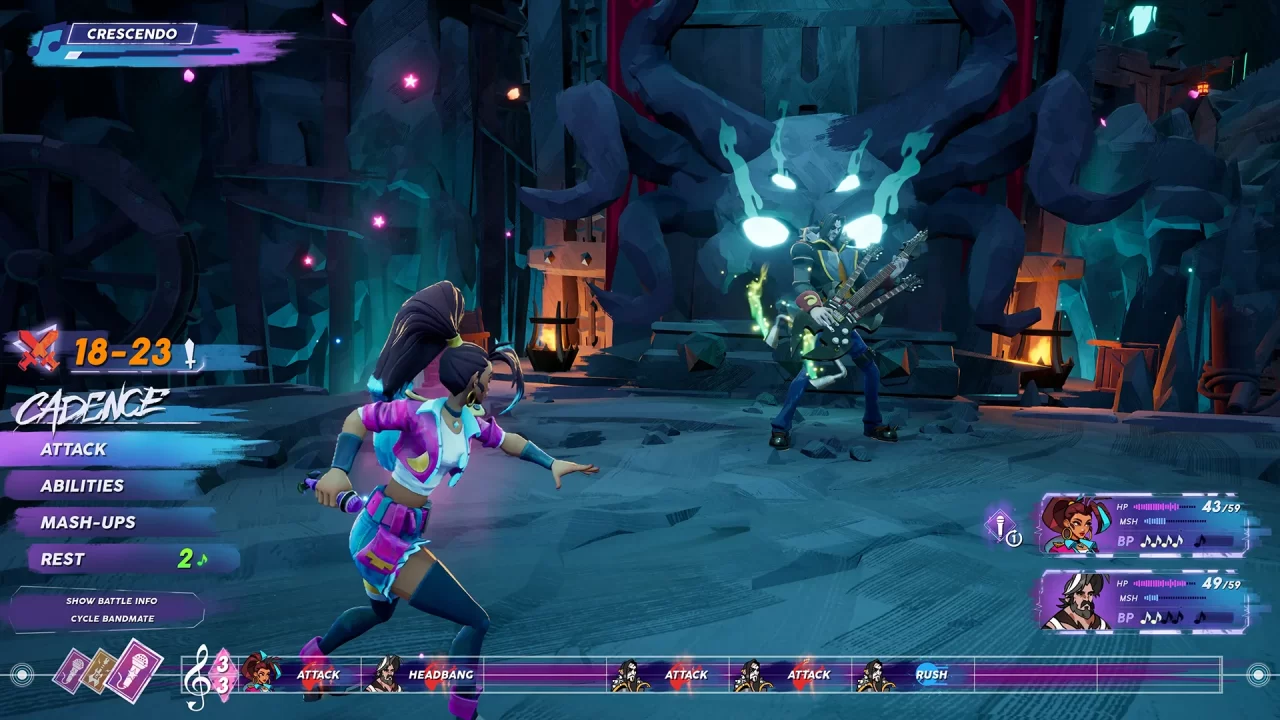 Battle scene against a metal-head in People of Note. 