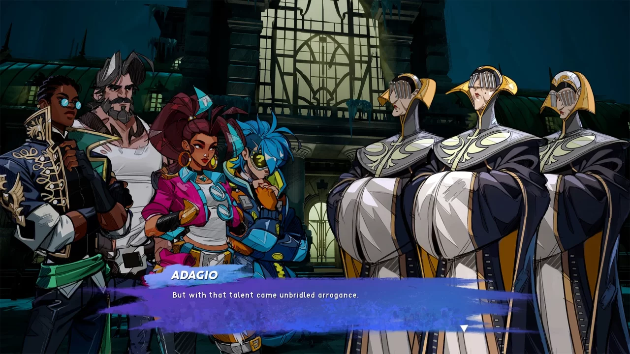 Dialogue scene with the main band in People of Note talking with three wise sisters. 