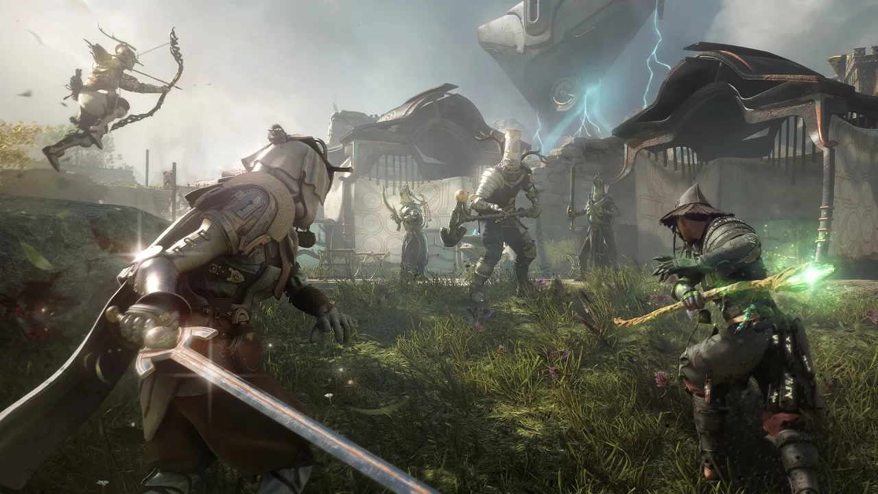 An archer, knight, and spellcaster ready to take on an enemy encampment.