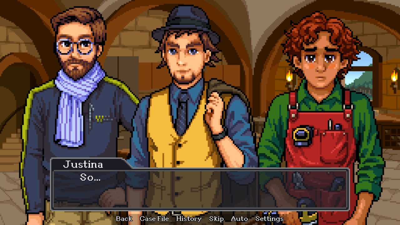 Kelvin, Raiden, and Donner Wattson prepare to make their statements in Paper Perjury Case 6: Regrets & Perjury.