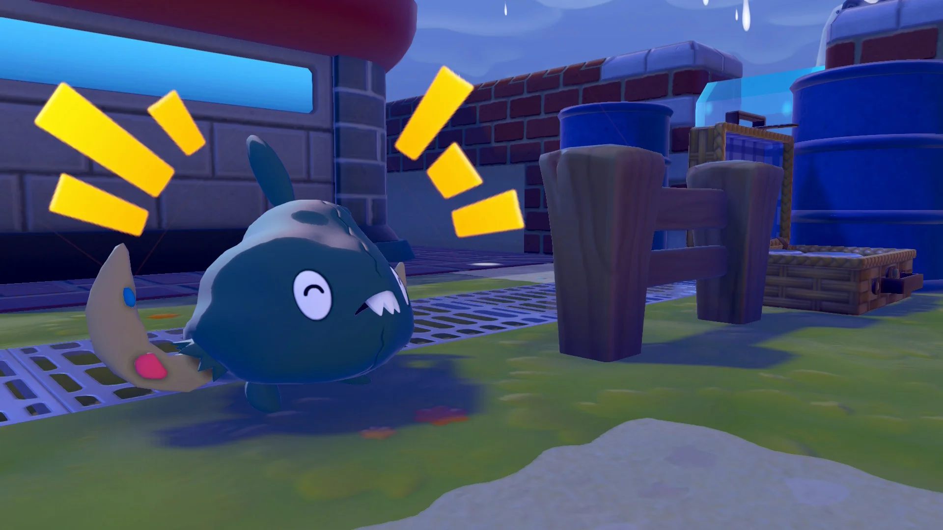 trubbish excitedly emotes at another pokemon