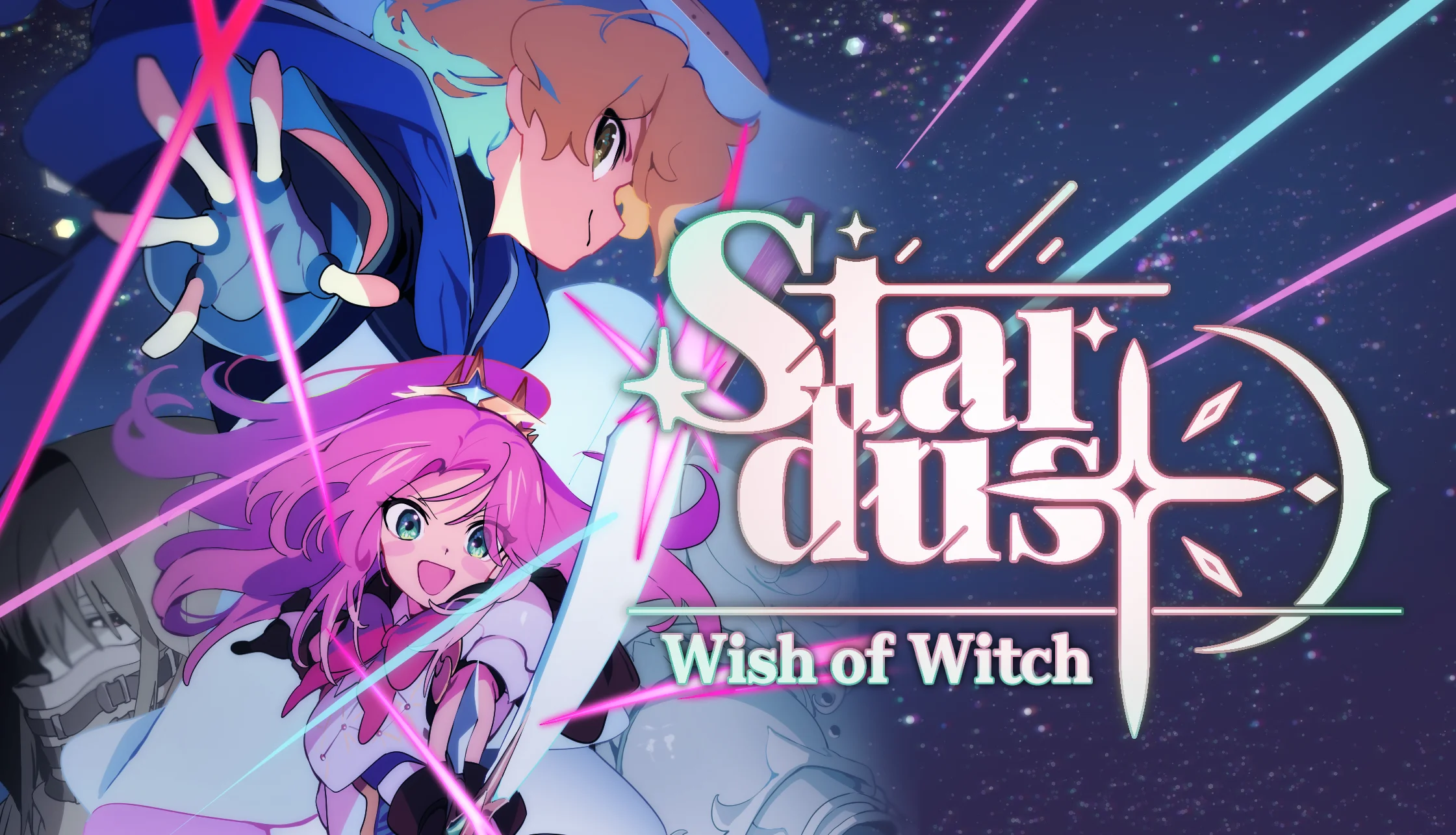 Stardust Wish of Witch character artwork and game logo