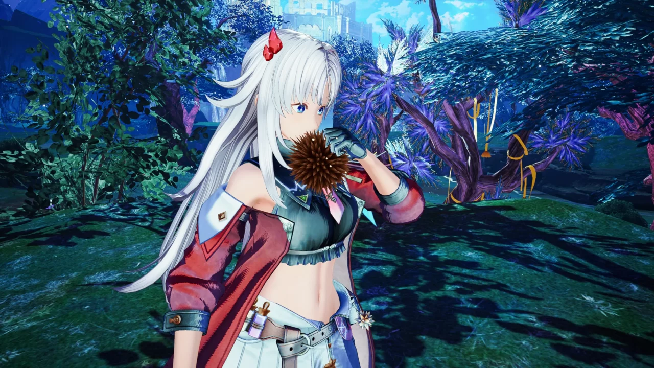 Karia eating a spiky sea urchin in Atelier Karia.