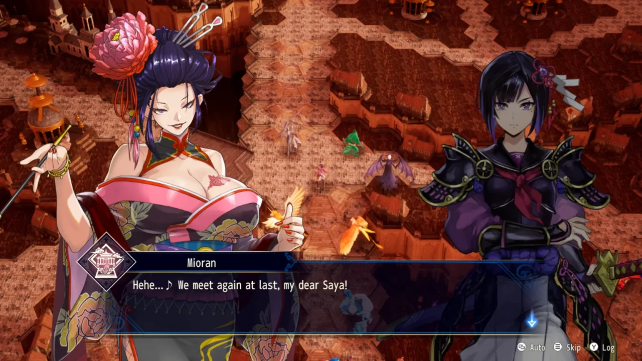 Saya and Mioran have a tense chat in Brigandine Abyss.