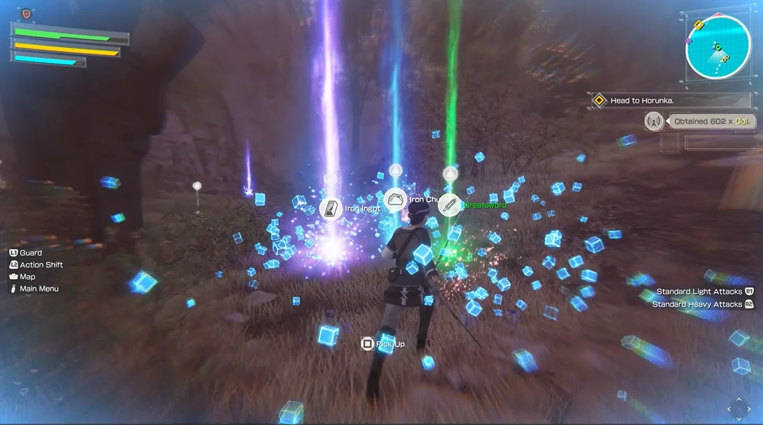 Echoes of Aincrad defeating a powerful enemy and obtaining loot materials and equipment along the way