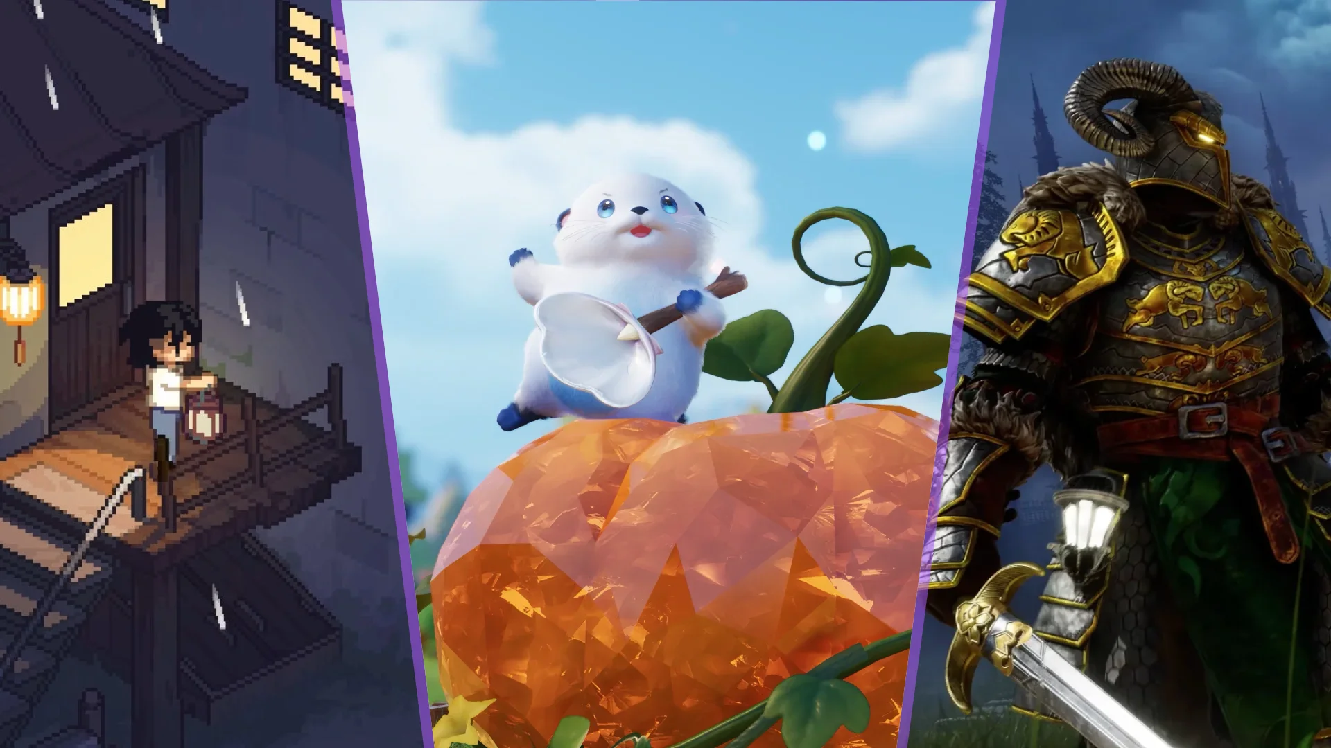 Screenshots from Grave Seasons, Aniimo, and Crimson Moon