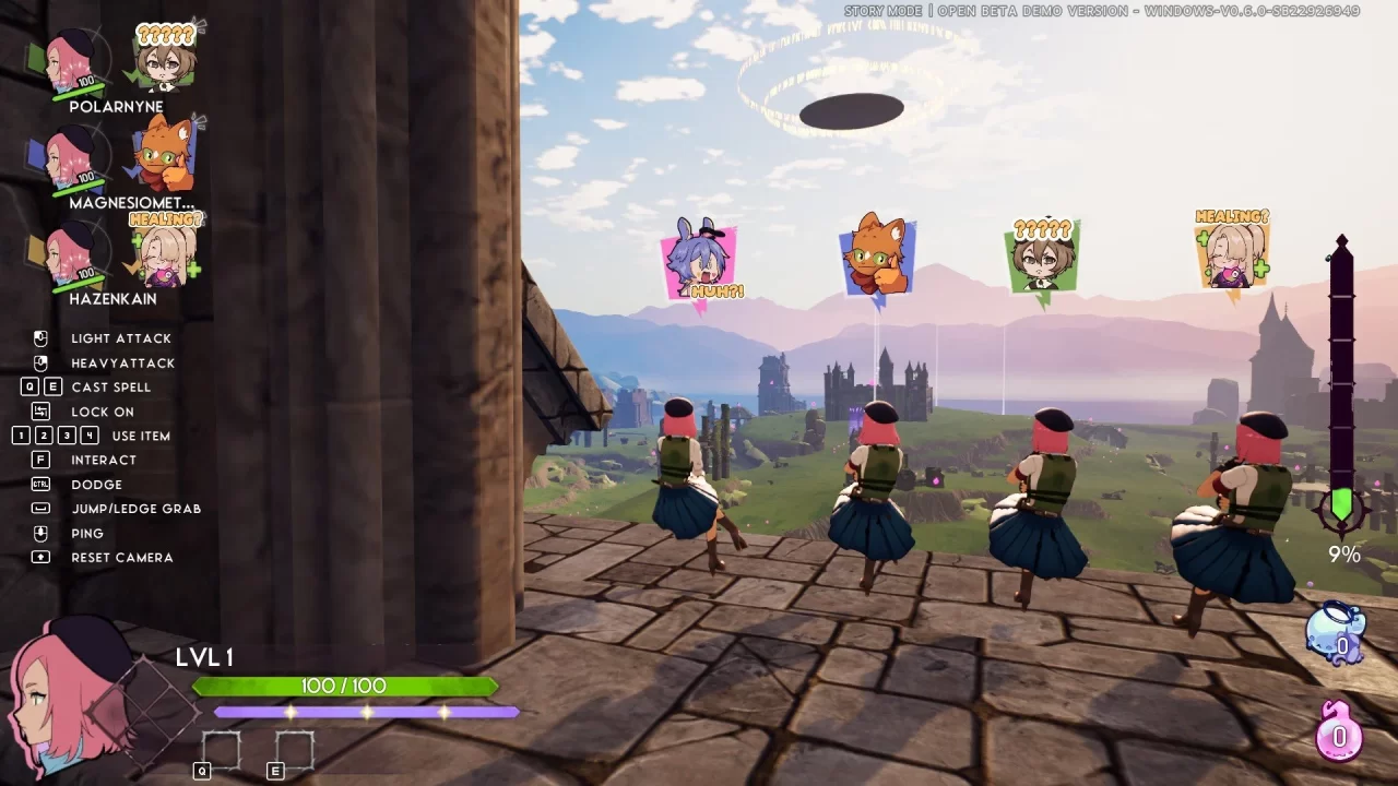 Sitting around in co-op in Kernel Hearts.