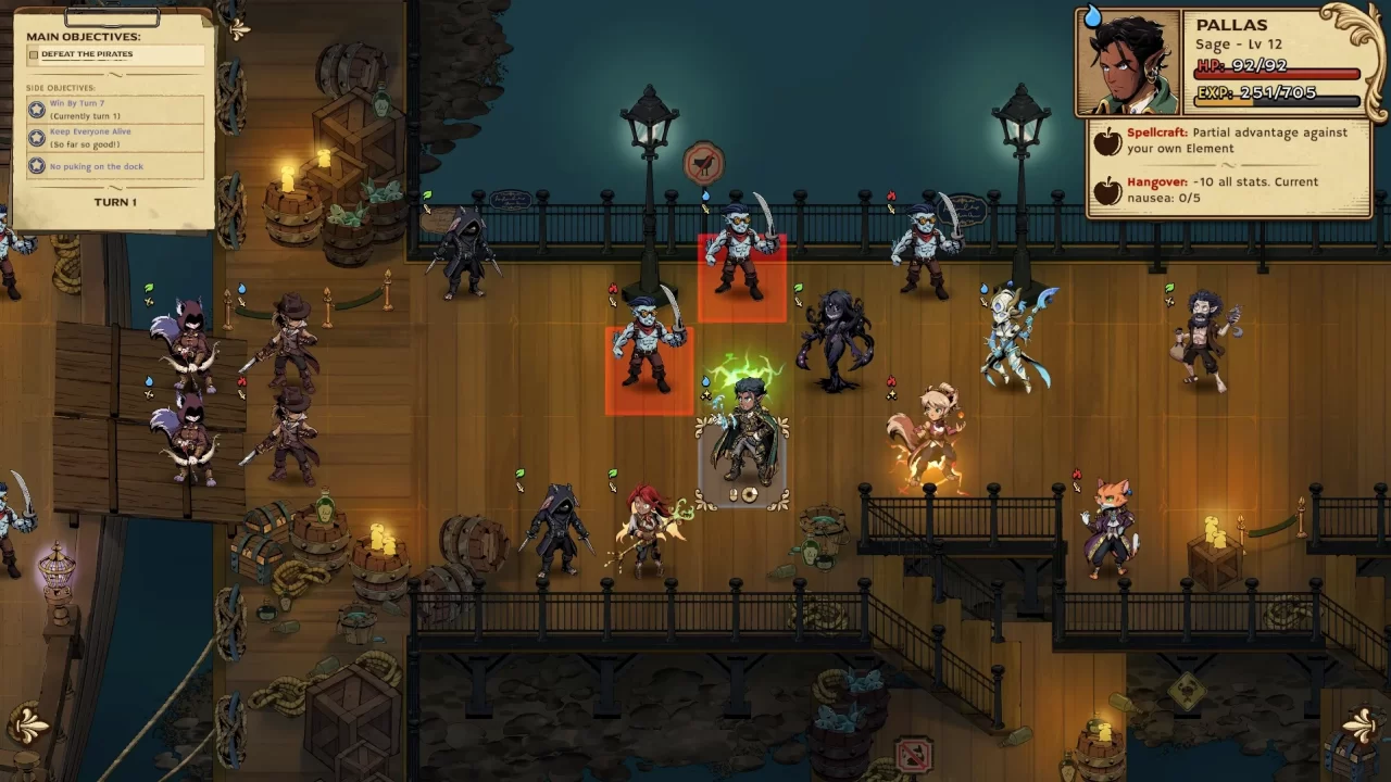 Pallas enters the fray during a story battle in Ledgerbound.