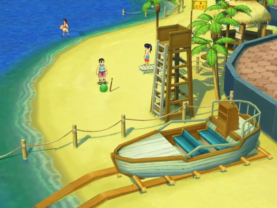 Tales of Symphonia Screenshot of people on the beach of Altamira