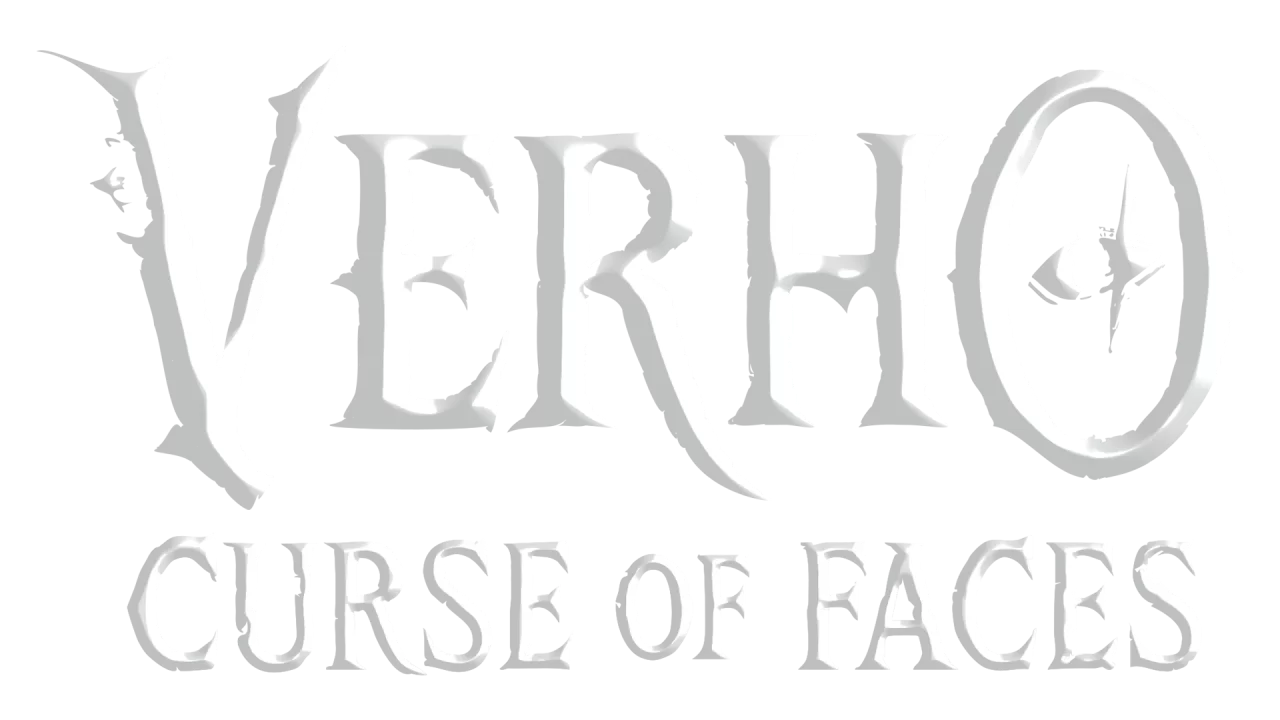 Verho Curse of Faces Logo (White) Verho Curse of Faces Logo White