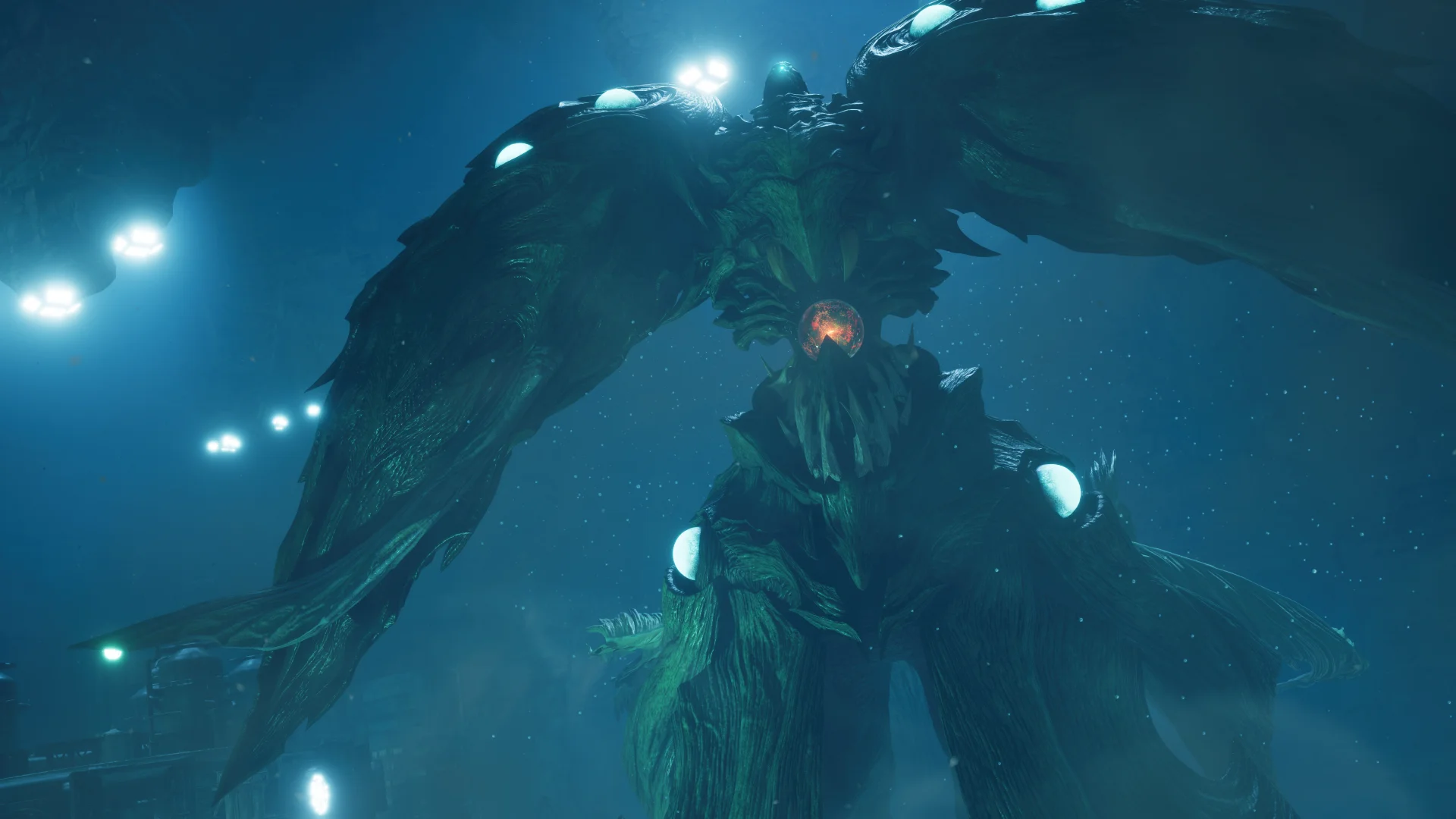 Emerald Weapon under the ocean in Final Fantasy VII Revelation.