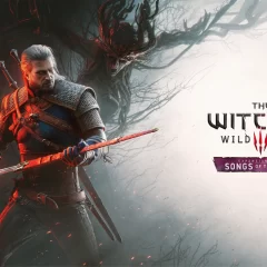 The Witcher 3 Wild Hunt Songs of the Past Logo and artwork of Geralt