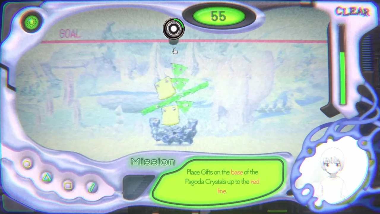 Childrens' Garden Screenshot of a strange minigame of placing gifts on a tree